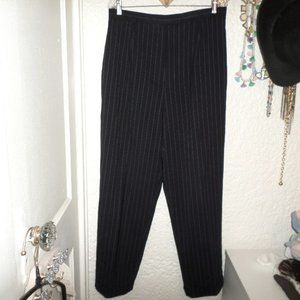 Talbots Women's Stretch Wool Navy Blue Pinstripe Dress Pants Sz 16